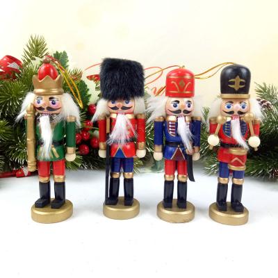 China China Factory Direct Wooden Puppet Soldier Ornaments Decoration Nutcracker Ornaments Christmas Desktop Decoration 4 Packs for sale