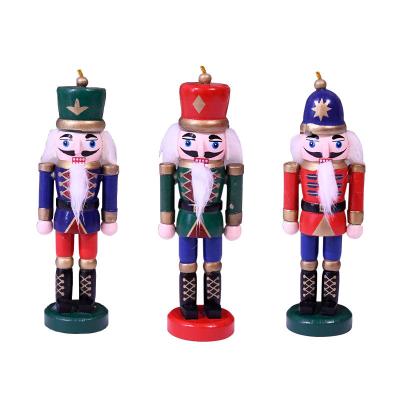 China 2022 Christamas Tree Decoration Nutcracker 3 Color Set Christmas Decoration Exquisite Modeling Wooden Nutcracker New for sale