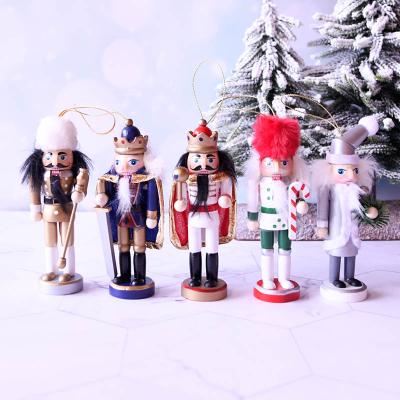 China Wooden Christmas Nutcracker Soldier Home Decoration King 13cm Wooden Christmas Nutcracker European Style Nutcracker Home Decorations for sale