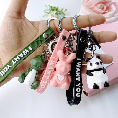 China Wholesale Cute Car Hanging Bag School Accessories Silicone Key Chain Decoration Cartoon Creative Gift Key Chain Key Chain Ornaments for sale