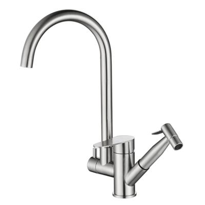 China New Style Kitchen Double Outlet Hose Double Tap Double Handle Control High Quality Modern Double Sink Main Switch for sale