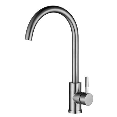 China Modern Hot Sale 304 Stainless Steel 360 Rotation Kitchen Water Tap Single Handle Sink Mixer Tap Kitchen Faucet for sale