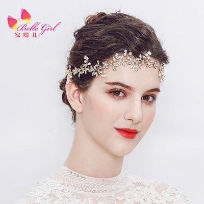 China BELLEWORLD 2021 new elegant style gold tiara bridal headband silver sliver luxury bridal handmade trendy diamond headband for sale