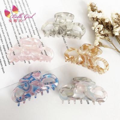 China BELLEWORLD High Quality Trendy Fashion Acrylic Hair Claw Clips Plastic Matte Hair Claws Women Accessories for sale