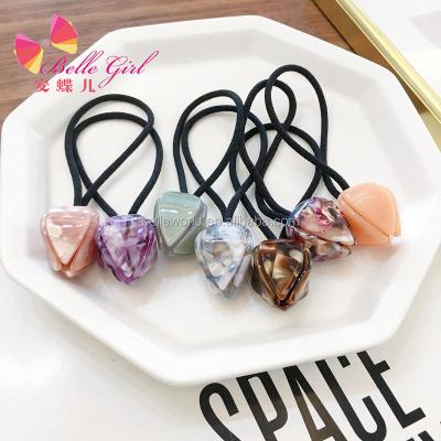 China BELLEWORLD Japan Fashion Hot Selling Acetate Hair Accessories Blossom Acetate Hair Ties Girls Flower Elastic Hair Bands for sale