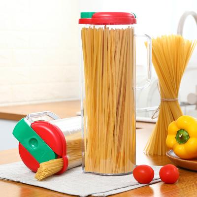 China Sustainable Wholesale High Quality Collecting Tank Container Transparent Plastic Pasta Storage Box Sealing Food Container with Handle for sale