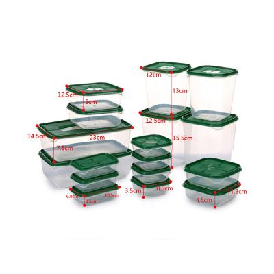 China Sustainable 17 pcs  Pantry Organizer Plastic Storage Box Fridge Preservation Box Food Storage Container for Food Storage for sale