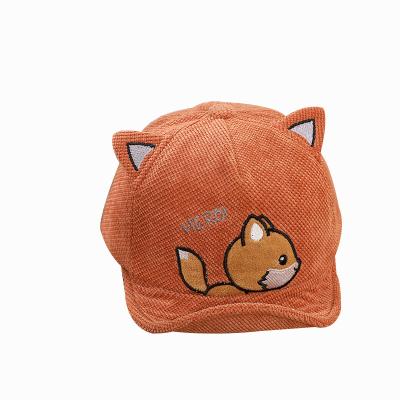 China Eco-Friendly Cute New Cartoon Printed Cat Baby Baseball Hats Flip Eaves Hat Child Sun Hat for sale