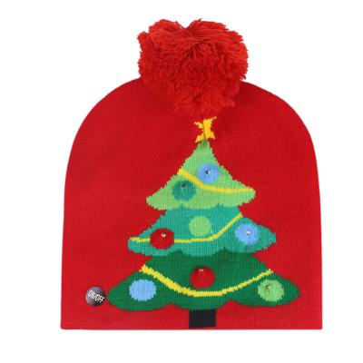 China breathable & Fashion Waterproof Holiday Decorative Winter Mixed Designs Knitted Christmas Flashing Led Hats for sale