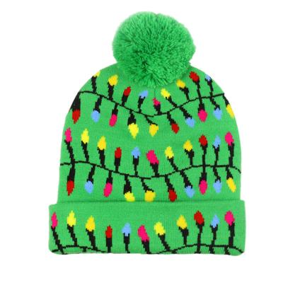 China breathable & Christmas Waterproof Promotional Gift Knitted Winter Led Christmas Beanie Hat for sale