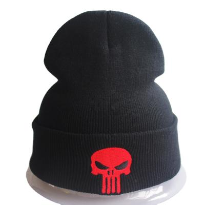 China Skull Winter COMMON Embroidery Beanie Hats Hip Hop Unisex Fashion Warm Knitted Gorro Cuff Hat for sale