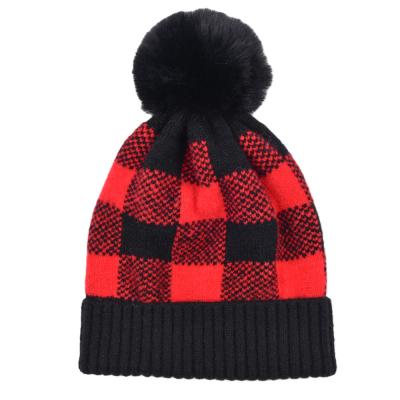 China breathable & Wholesale Leopard Waterproof Beanie Hats Women Winter Ny Beanie Hats Buffalo Plaid Beanies Knitted Warm Hats for sale