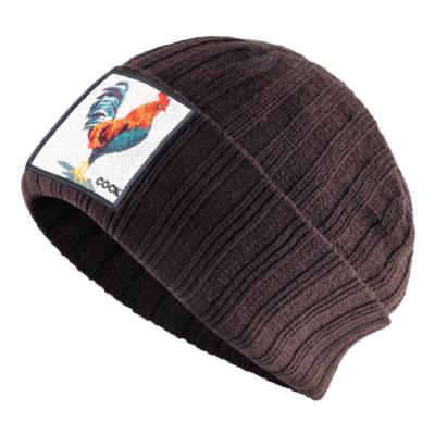 China Wholesale COMMON Unisex Beanie Hat Winter Cap With Leather Knitted Patch for sale