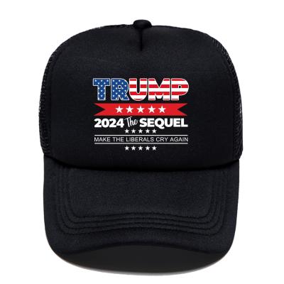 China COMMON Trump 2024 Summer Breathable Cotton Adjustable Letter Printing Mesh Sports Baseball Cap for sale