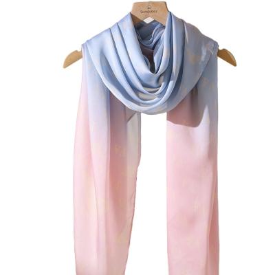 China European American scarf for women's silk big silk fabric 180*90 for scarf for sale