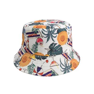 China 2021 New Customized Printing Full Flower Classic Summer Outdoor Bucket Hat Breathable for sale