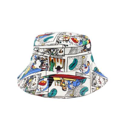 China Japanese Printed Wide Brim Hat Basin Hat Sun Breathable All-match Comfort Spring Hat Men And Women New And Summer Doraemon Fisherman for sale