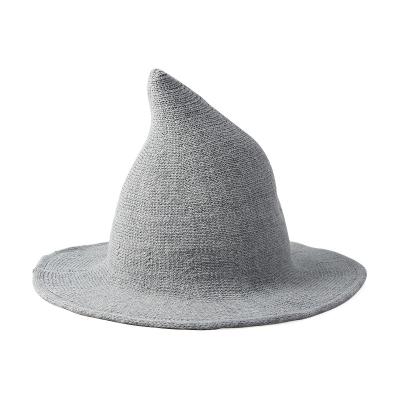 China Modern High Quality Striped Sheep Wool Halloween Party Knitted Witch Hats Party Festival Gifts For Kids for sale