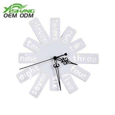 China Wholesale Custom Morden Decoration Wall Home Metal Cutting Digital Wall Clock for sale