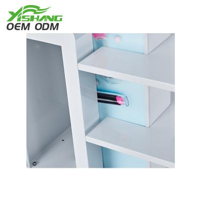 China Rust Protection White Double Sided Cosmetic Display Rack for sale