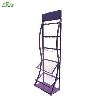 China Rust Protection Modern Supermarket Floor Folding Metal Wire Snacks Display Racks for sale