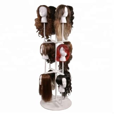 China Rust Protection Fashion Custom Rotating Metal Display Racks For Wig for sale