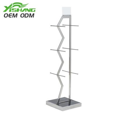 China Wholesale Rust Protection Shop Black Metal Floor Rack T-shirt Underwear Dress Garment Display Racks for sale