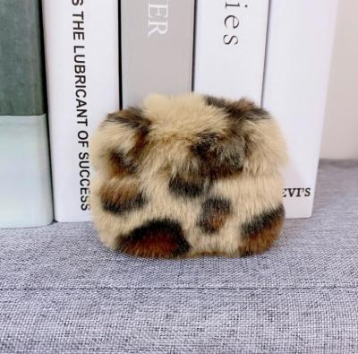 China For Earphone For Airpod Case Leopard Grain Fashion PC+fur Headphone Protective Sleeve for sale