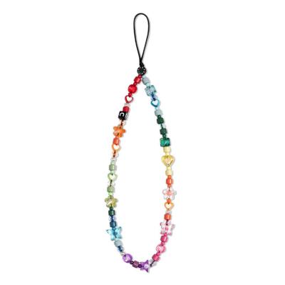 China Lovely Color Mobile Phone Handmade Lanyard Chain Pendant Letter for sale