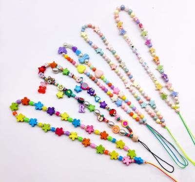 China Fashion Handmade Custom Fruit Beaded Chains Ctue Phone Chain DIY Handmade For Women for sale