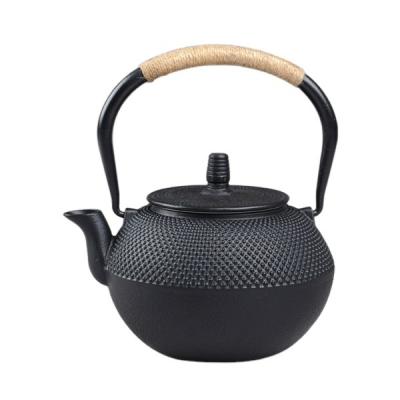 China Sustainable Chinese Black Cast Iron Teapot With 1200ml for sale