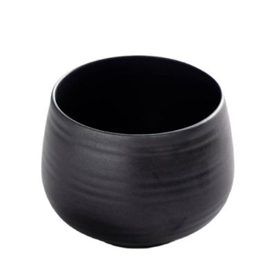 China Viable Black Matcha Bowl Japanese Ceramic Pottery Rough Matcha Bowl for sale