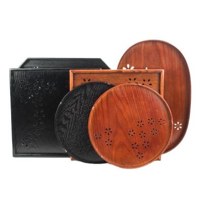 China Sustainable Household Wood Tray Tea Tray Simple Traditional Chinese Round Tea Tray for sale