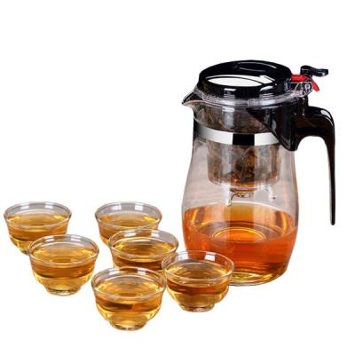 China Piao I Sustainable Glass Teapot Set Heat Resistant Teapot With Stainless Steel Strainer for sale