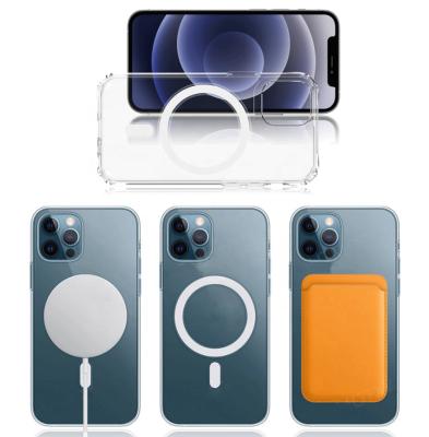 China Amazon Hot Sell Magnetic Phone Case Anti-fall Magnetic Wallet 12pro Charger Phone Clear Electroplate Magsafing Cases For iPhone Case for sale