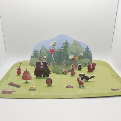 China Pop up sticky sticker FOREST PARTY pop up  scene board game with TPE stickers, ECO-FRIENDLY TPE & TPR reusable  washable sticker custom ODM design for sale