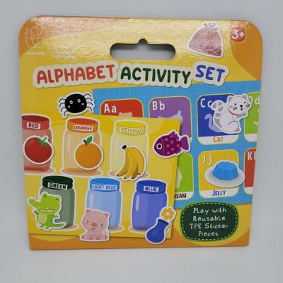 China Sticky sticker Cognitive alphabet & color matching kids game reusable waterproof Vinyl Stickers Colorful book for sale