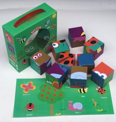 China Cartoon Sticker New hot sell BUGS 9pcs cube puzzle for kid plays and learn   insect STEM design for sale