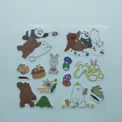 China Eco-friendly +Waterproof  Custom Printing Reusable Waterproof Vinyl TPE Stickers Educational Magic Cartoon Sticker for Kids for sale