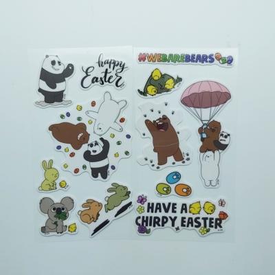 China Eco-friendly +Waterproof  Custom lovely printed die cut cartoon TPE reusable labels stickers, funny stickers packaging in sheet for sale