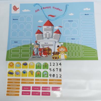 China Sticky sticker ALL ABOUT TODAY new hot sell washable reusable TPE TPR sticker wall hanging board for kid's schedule chart custom design for sale