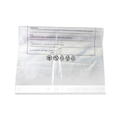 China Hot Sale Disposable Choking Warnings Print Pe Bag Polyethylene Plastic Storage Bags Supplier for sale