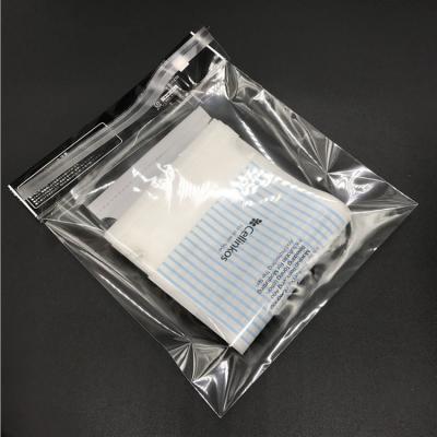 China Disposable Clear Adhesive Opp Bag With Customized Logo For Garment Or Apparel Packaging Or Promotion for sale