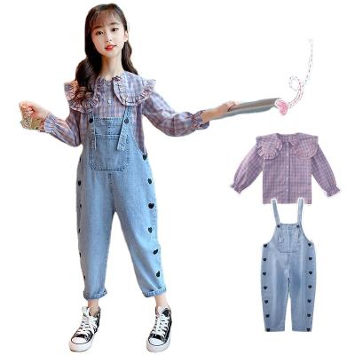 China Cotton 100% 2021 New Children's Jeans Spring and Autumn Girl Overalls for sale