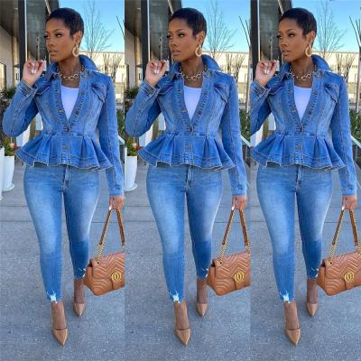 China And beautiful of new fashion QUICK DRY denim jacket women distressed European casual denim jacket women for sale