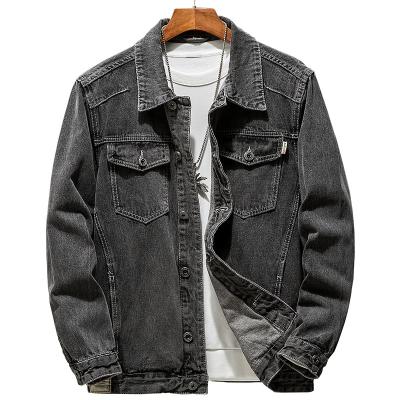 China Plus Size Fashion Casual Men's Jacket Gray Oversized Denim Jacket And Coat for sale