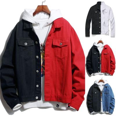 China Plus Size Logo Jacket Plus Size Jackets Custom Made Contrast Colors Men Fashion Denim Men's Denim Jacket Jean Men for sale