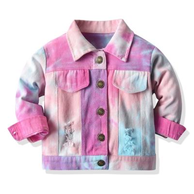 China 2021 Stylish Toddler Girl Denim Jacket Kids Breathable Lattice Jacket Pink Children For Girls for sale