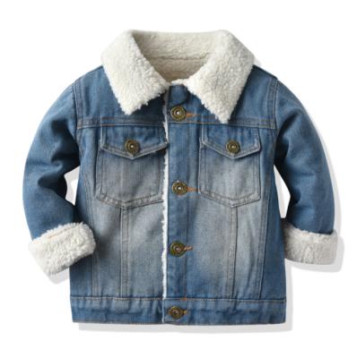 China Unisex Baby Toddler Boy Fur Denim Anti-Shrink Coat Outwear Boys Jean Top Jackets With Fur Toddler For Kids for sale