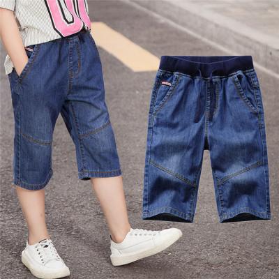 China Latest New Style SE6951 Sustainable Ripped To Fade Denim Kids Boys Shorts Custom Blue Jeans Shorts for sale